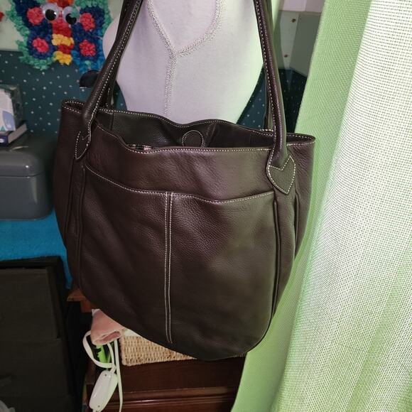 SOPHIA CAPERELLI EUC XL LEATHER SHOULDER BAG - Picture 1 of 9